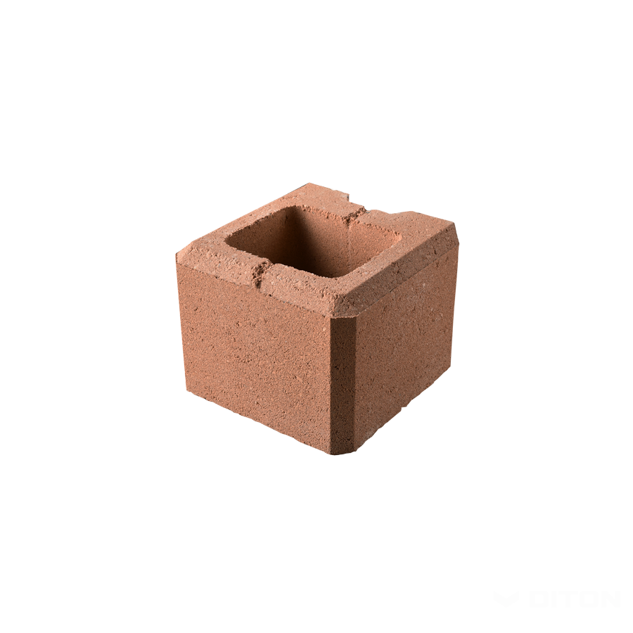 Diton Tvárnice plotová Viso 200×200×150 mm koncová poloviční melír cihlová (120)