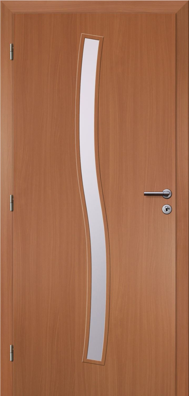 Solodoor Dveře fólie SMART 1 buk 60 L oblá hrana boční sklo satinato