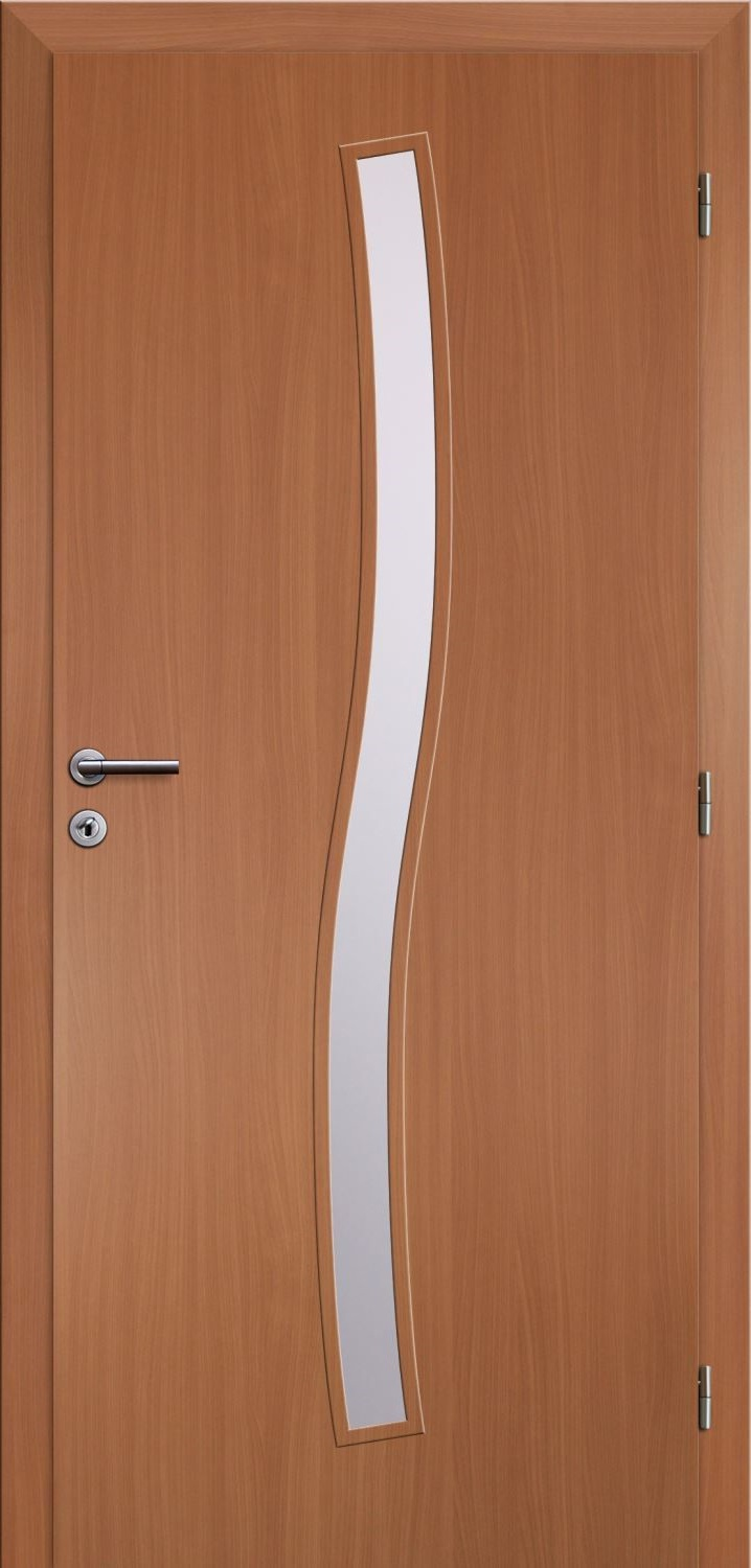Solodoor Dveře fólie SMART 1 buk 60 P oblá hrana boční sklo satinato