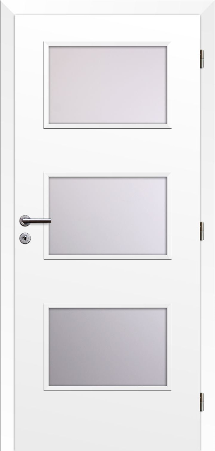 Solodoor Dveře fólie SMART 6 bílá 80 P oblá hrana boční sklo satinato