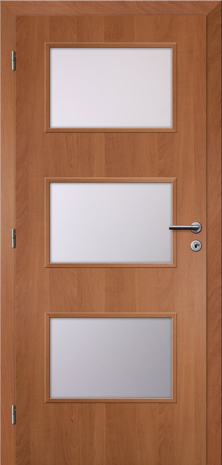Solodoor Dveře fólie SMART 6 olše 60 L oblá hrana boční sklo satinato