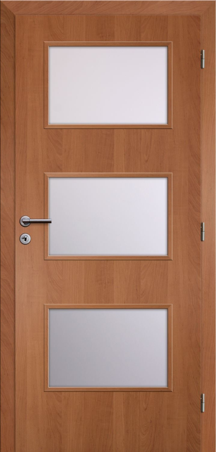 Solodoor Dveře fólie SMART 6 olše 90 P oblá hrana boční sklo satinato