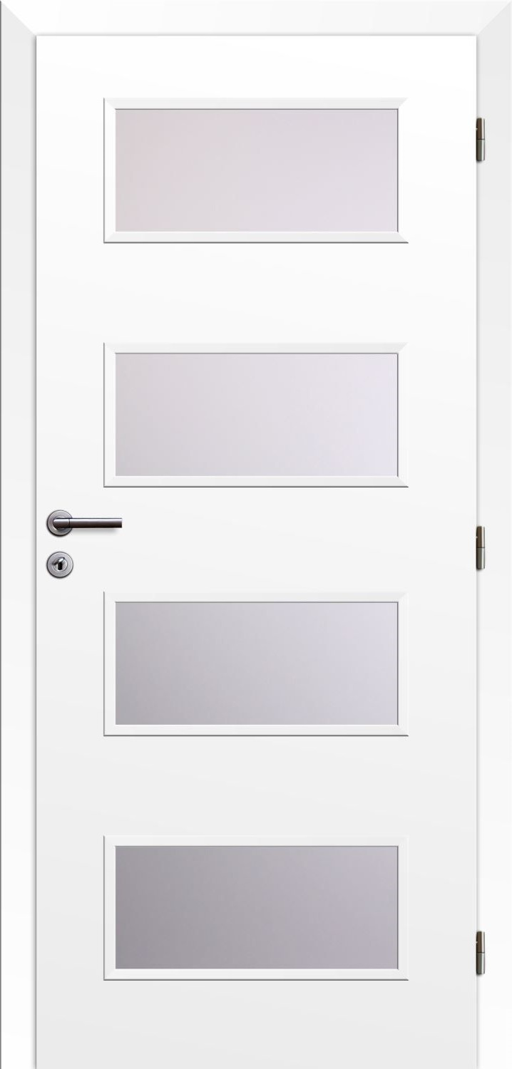 Solodoor Dveře fólie SMART 17 bílá 60 P oblá hrana boční sklo satinato