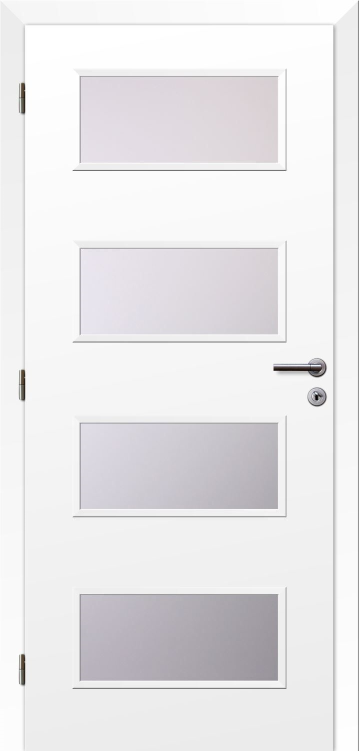 Solodoor Dveře fólie SMART 17 bílá 70 L oblá hrana boční sklo satinato
