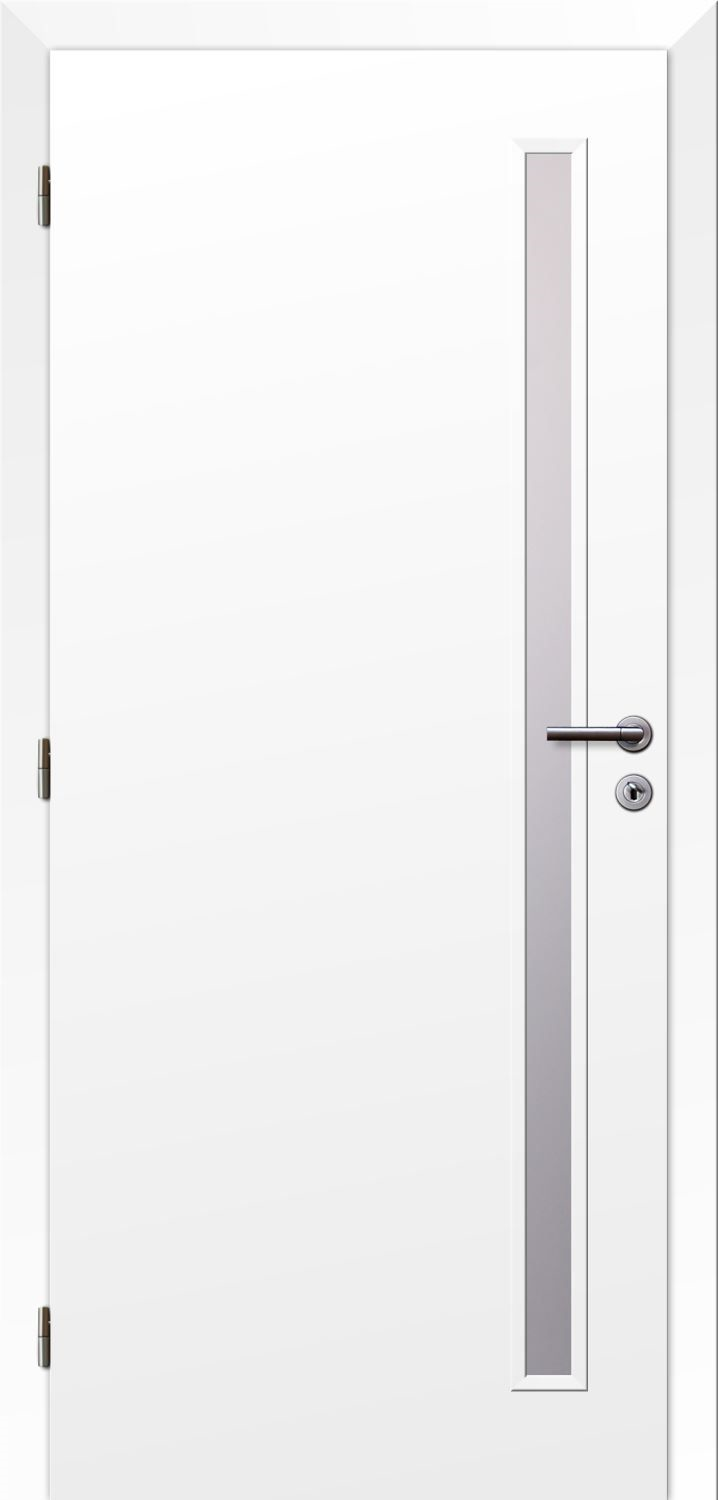 Solodoor Dveře fólie SMART 20 bílá 70 L oblá hrana boční sklo satinato