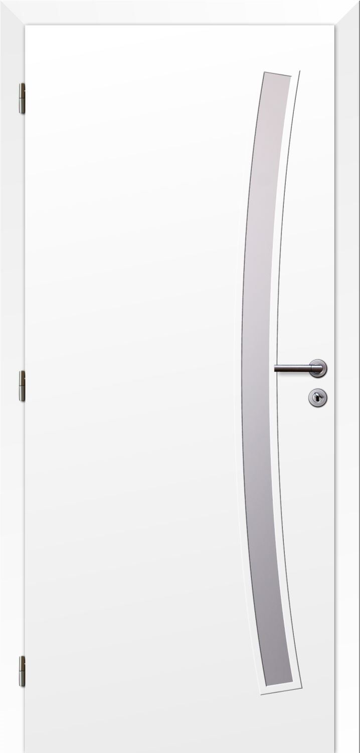 Solodoor Dveře fólie SMART 21 bílá 60 L oblá hrana boční sklo satinato