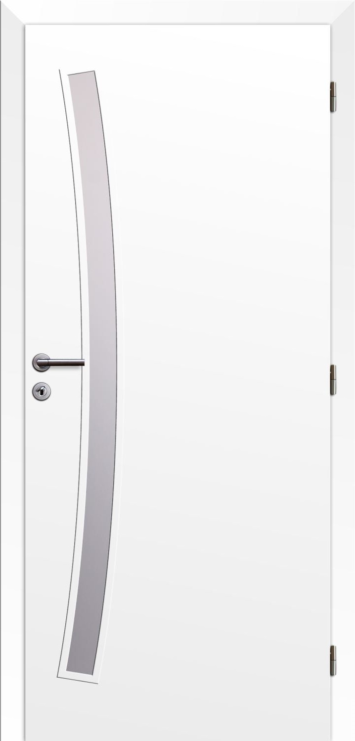 Solodoor Dveře fólie SMART 21 bílá 90 P oblá hrana boční sklo satinato