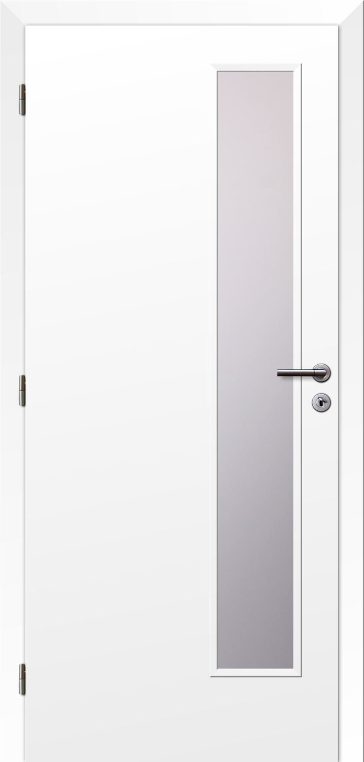 Solodoor Dveře fólie SMART 22 bílá 60 L oblá hrana boční sklo satinato