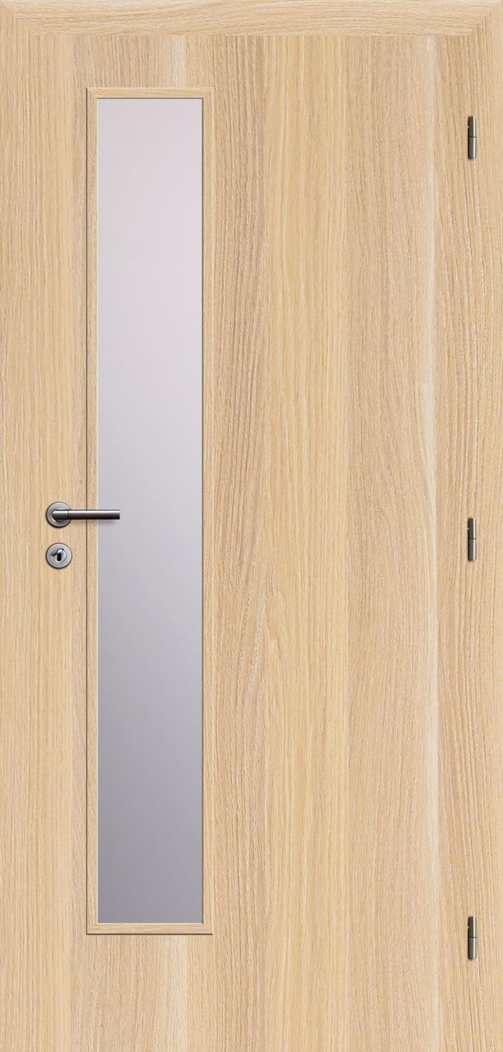 Solodoor Dveře struktur SMART 22 stockholm 80 P oblá hrana boční sklo satinato