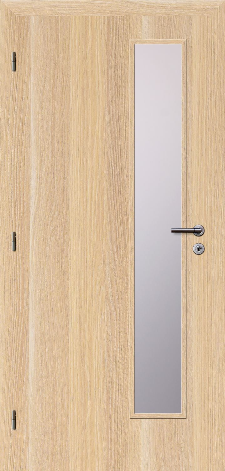 Solodoor Dveře struktur SMART 22 stockholm 90 L oblá hrana boční sklo satinato