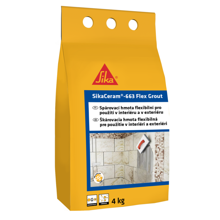 Sika Hmota spárovací cementová SikaCeram-663 Flex Grout sv. šedá 4 kg