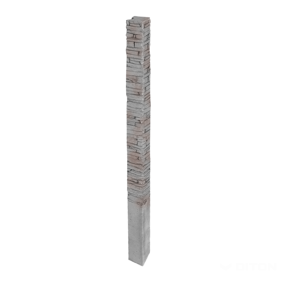 Diton Sloupek plotový Quick wall stone 240 150×150×3300 mm koncový šedý mix (8)