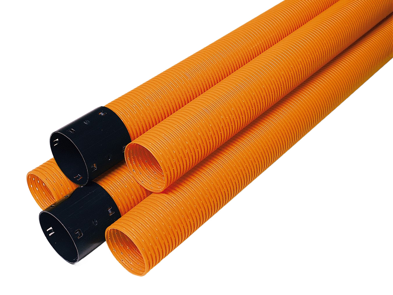 Trubka drenážní děrovaná Opti drän DN 200 se spojkou oranžová PVC-U 2,5 m